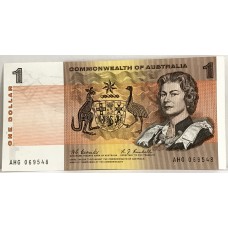AUSTRALIA 1968 . ONE 1 DOLLAR BANKNOTE . COOMBS/RANDALL