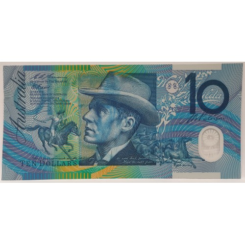 AUSTRALIA 1993 . TEN DOLLARS BANKNOTE . ERROR . INK SMUDGE . WET INK ...