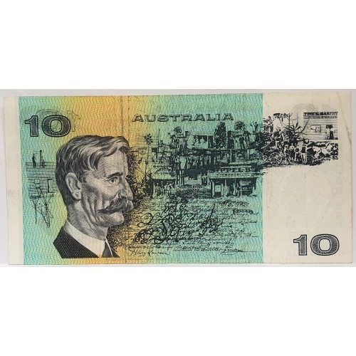 Australia 1979...Ten Dollar Banknote...Error...Ink Transfer