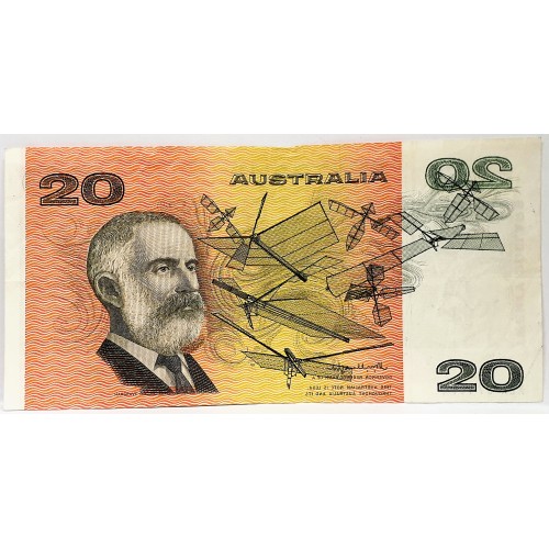Australia 1979...Twenty Dollar Banknote...Error...Wet Ink Transfer
