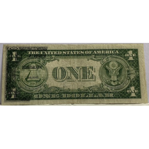 UNITED STATES OF AMERICA 1969 . ONE 1 DOLLAR BANKNOTE . ERROR . FULL ...