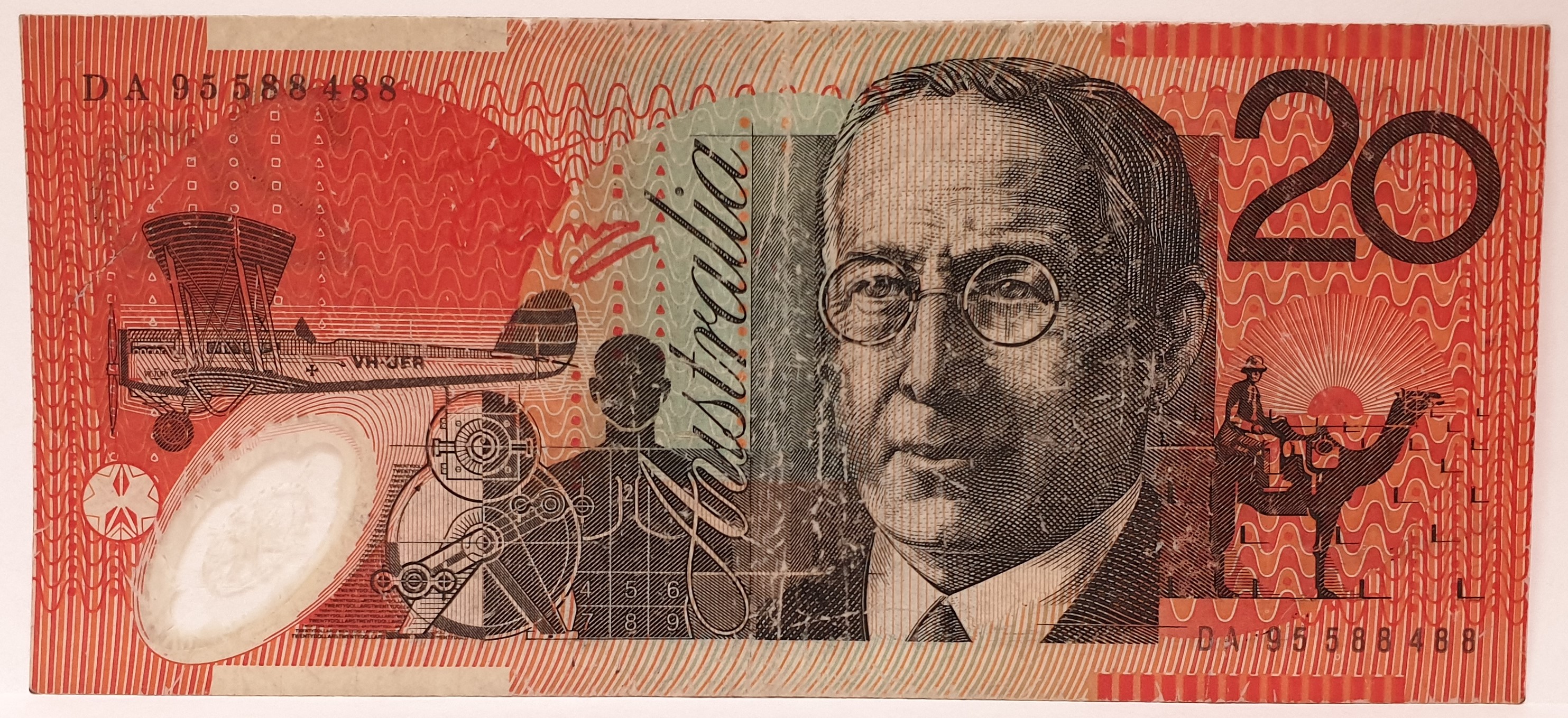 AUSTRALIA 1994 . TWENTY DOLLARS BANKNOTE . LAST PREFIX