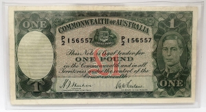 AUSTRALIA 1938 . ONE 1 POUND BANKNOTE . VERY SCARCE