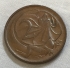 AUSTRALIA 1968 . TWO 2 CENTS COIN . FRILLED NECK LIZARD