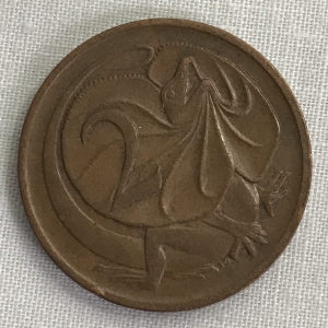 AUSTRALIA 1978 . TWO 2 CENTS COIN . FRILLED NECK LIZARD