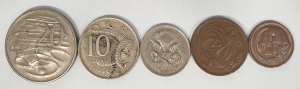 AUSTRALIA 1966 - 1971 . DECIMAL COPPER/SILVER COINS . VERY SCARCE