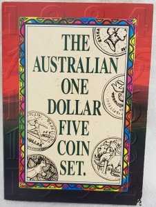 AUSTRALIA 1984 - 1992 . ONE 1 DOLLAR COINS . FIVE COIN SET . CHOICE UNCIRCULATED