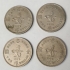 HONG KONG 1970 H . ONE 1 DOLLAR COIN . 4 CIRCULATED COINS