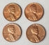 UNITED STATES OF AMERICA 1967 - 1968 . ONE 1 CENT . 4x UNCIRCULATED COINS
