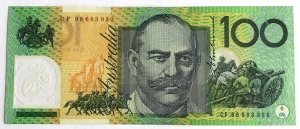 AUSTRALIA 1998 . ONE HUNDRED 100 DOLLARS BANKNOTE . EVANS/MacFARLANE