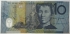 AUSTRALIA 1996 . TEN 10 DOLLARS BANKNOTE . EVANS/MacFARLANE . LAST PREFIX DF96
