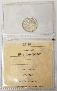 AUSTRALIA 1942 . THREEPENCE MELBOURNE . KEY DATE IN EXCELLENT HIGHER GRADE