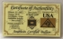 UNITED STATES OF AMERICA . ACB 24K . ONE 1 GRAIN GOLD BAR . WITH C.O.A