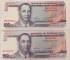 PHILIPPINES 1998 . ONE HUNDRED 100 PISO BANKNOTES . 2 NOTES . RAMAS/SINGSON