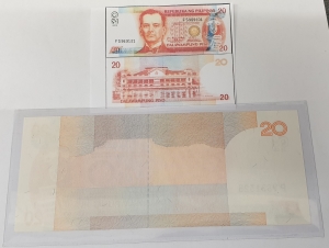 PHILIPPINES 2008 . TWENTY 20 PISO BANKNOTE . ERROR . MISSING 90% OF PRINT FROM REVERSE