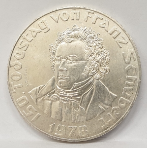 AUSTRIA 1978 . FIFTY 50 SCHILLING COIN . FRANZ SCHUBERT 