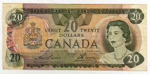 CANADA 1979 . TWENTY 20 DOLLARS BANKNOTE