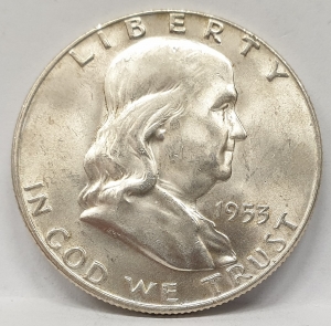 UNITED STATES OF AMERICA 1953 .  1/2 HALF DOLLAR COIN 
