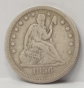 UNITED STATES OF AMERICA 1856 . 1/4 QUARTER DOLLAR COIN . VERY COLLECTABLE
