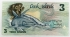 COOK ISLANDS 1987 . THREE 3 DOLLARS BANKNOTE