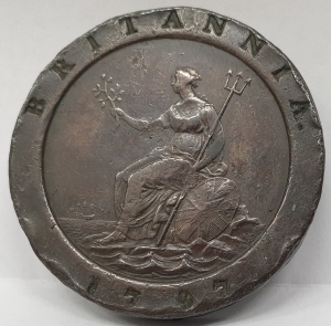 AUSTRALIA 1797 . TWO  2 PENNY . CARTWHEEL . PROCLAMATION COIN