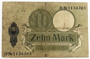 GERMANY 1906 . TEN 10 MARK BANKNOTE
