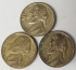 UNITED STATES OF AMERICA 1943 S and 1945 . ONE 1 DIME . 3 COINS