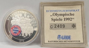 GERMANY 1992 . COMMEMORATIVE OLYMPIC . PROOF COIN . WITH CERTIFICATE