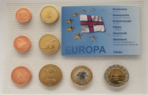 DENMARK FAROE ISLAND 2004 . EURO SPECIMEN PATTERN SET OF 8 COINS