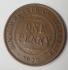 AUSTRALIA 1920 . ONE 1 PENNY . VARIETY . DOUBLE DOT . 6 PEARLS