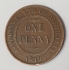 AUSTRALIA 1919 . ONE 1 PENNY . ERROR / VARIETY . RARE DOUBLE DOT WITH PLANCHET FLAW