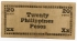 PHILIPPINES 1944 . TWENTY 20 PESOS BANKNOTE . TREASURY EMERGENCY CURRENCY CERTIFICATE