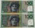 AUSTRALIA 2008 . ONE HUNDRED 100 DOLLARS BANKNOTES . STEVENS/HENRY . FIRST and LAST PREFIX
