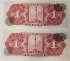 MEXICO 1965 . ONE 1 PESO BANKNOTES . CONSECUTIVE PAIR and PERU 1985-1987 . TEN 10 - ONE HUNDRED 100 INTIS