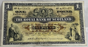 SCOTLAND 1956 . ONE 1 POUND BANKNOTE