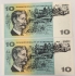 AUSTRALIA 1966 . TEN 10 DOLLARS BANKNOTES . COOMBS/WILSON . CONSEC PAIR . FIRST PREFIX SAA