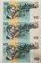 AUSTRALIA 1991 . TEN 10 DOLLARS BANKNOTE . FRASER/COLE . CONSEC TRIO . LAST PREFIX MRR