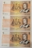 AUSTRALIA 1966 . ONE 1 DOLLAR BANKNOTES . COOMBS/WILSON . CONSEC TRIO . FIRST PREFIX AAA