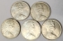 AUSTRALIA 1966 . FIFTY 50 CENTS COINS . VARIETY . DOUBLE BAR . 5 ROUND COINS