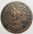 CHILE 1898 /86 . TWO 2 AND HALF 1/2 CENTAVOS . OVERDATE COIN