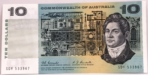 AUSTRALIA 1967 . TEN 10 DOLLARS BANKNOTE . COOMBS/RANDALL